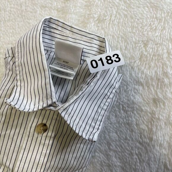 3T Goodlad of Philadelphia White Button Down Shirt Pin Stripe Long Sleeve Collar - Picture 12 of 12